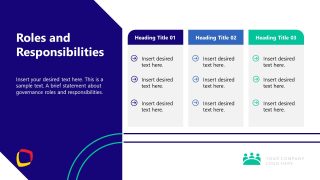 Editable Three Column Slide for Roles & Responsibilities Presentation