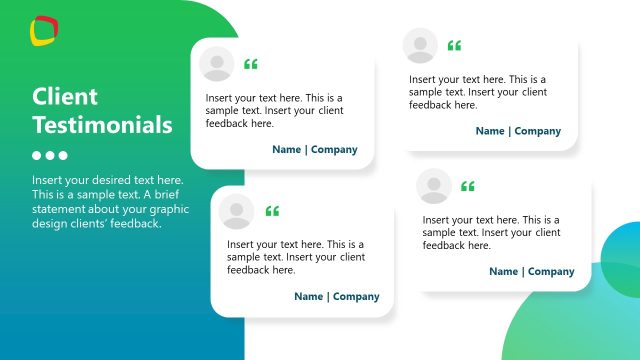 Testimonial Presentation Slide for Graphic Design Proposal Template