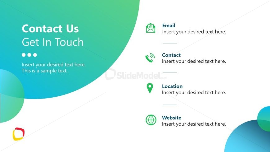 Contact Us Slide for Grahic Design Proposal Template - SlideModel