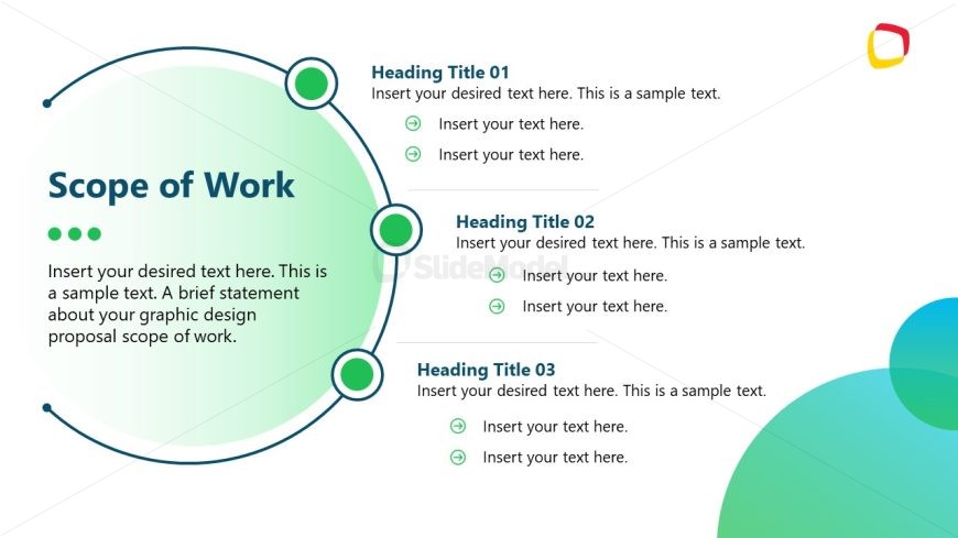 Circular Diagram Slide for Scope of Work Presentation