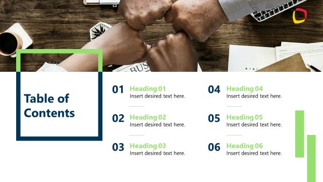 Table of Contents Slide – Year in Review Template