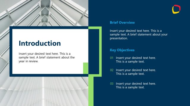 Introduction Slide – Year in Review Template