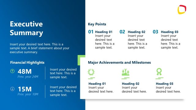 Executive Summary Slide – Year in Review PPT Template