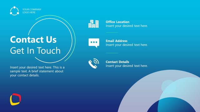 Contact Us Slide for Executive Project Overview Template