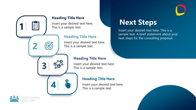 Editable Next Steps PowerPoint Slide
