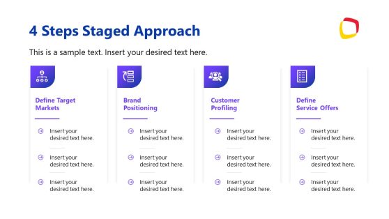 4 Steps Staged Approach Presentation Slide - SlideModel