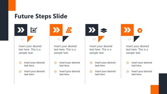Future Steps Slide with Four Shapes