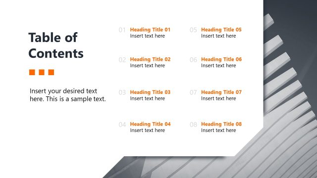 Table of Contents Slide with Minimal Design