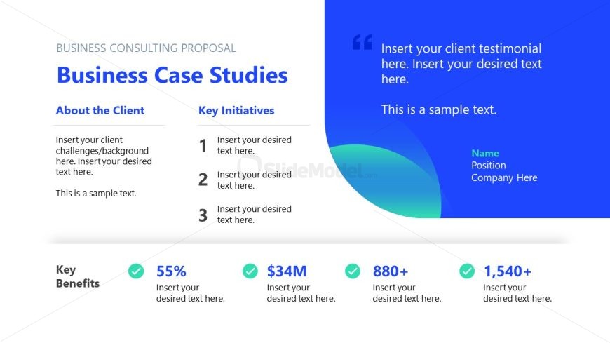 Editable Case Studies Slide Template for Consulting Proposal PPT