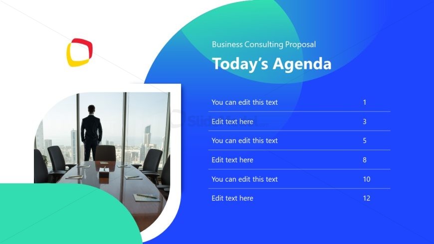 Consulting Proposal Presentation Agenda Slide Template