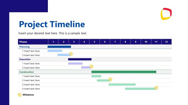 Project Timeline Chart Slide