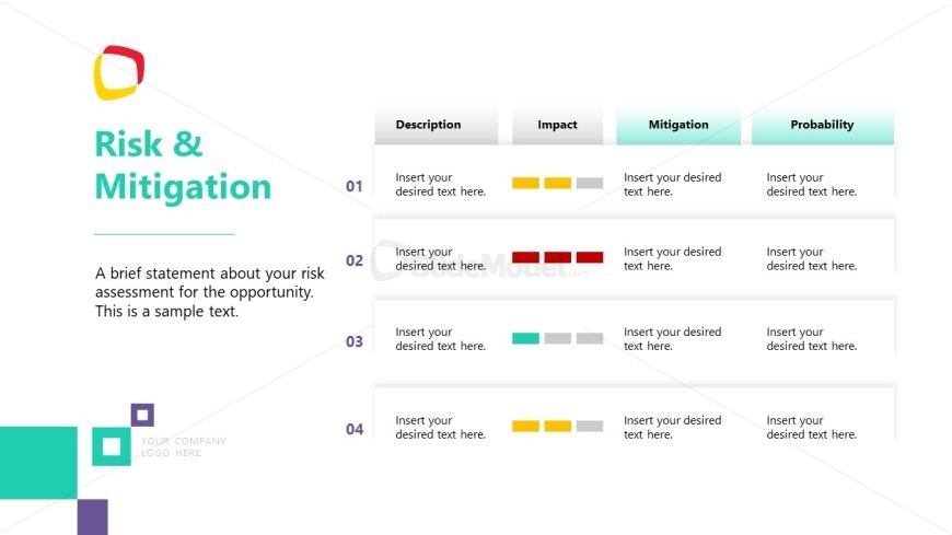 Editable Opportunity Assessment Slide for Risk & Mitigation Presentation 