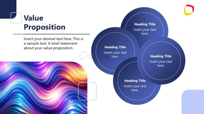 Diagram Slide with Four Circles - Value Proposition Presentation Page