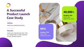 Product Launch Presentation Slide for Case Study