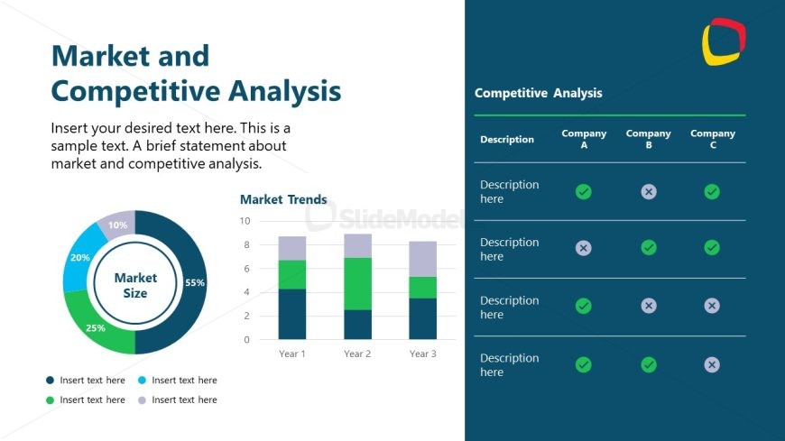 Competition Analysis Slide with Charts 