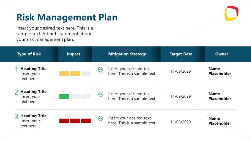 Risk Management PPT Template Slide 