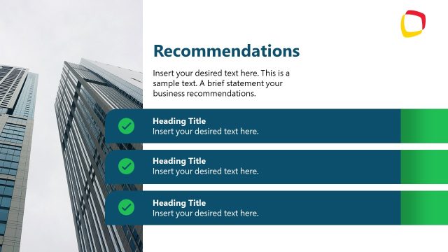 Editable Recommendations PowerPoint Slide