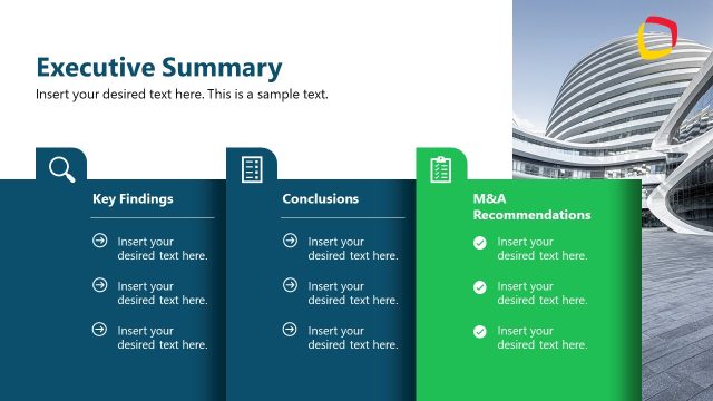 Executive Summary PowerPoint Slide – Due Diligence Template