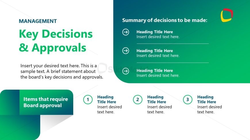 Professional Board Meeting Template PPT Slide