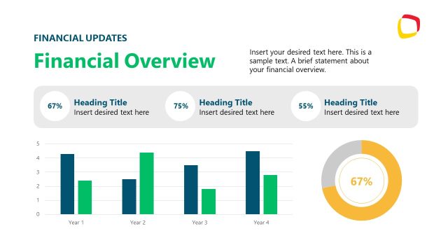 Financial Overview Slide with Bar Chart