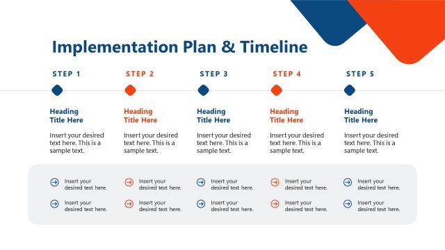 Implementation Plan Horizontal Timeline Slide