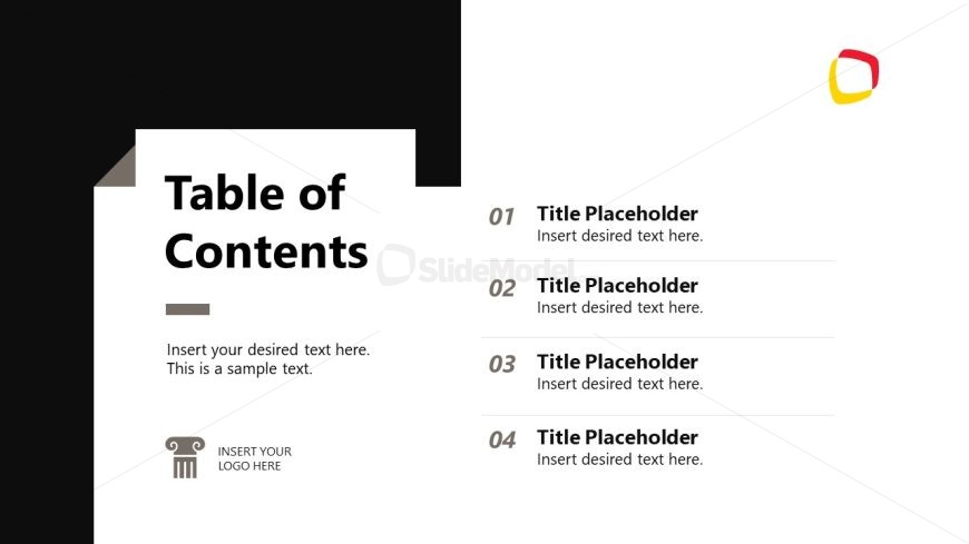 Table Of Contents Slide - Architecture Project Proposal Template 