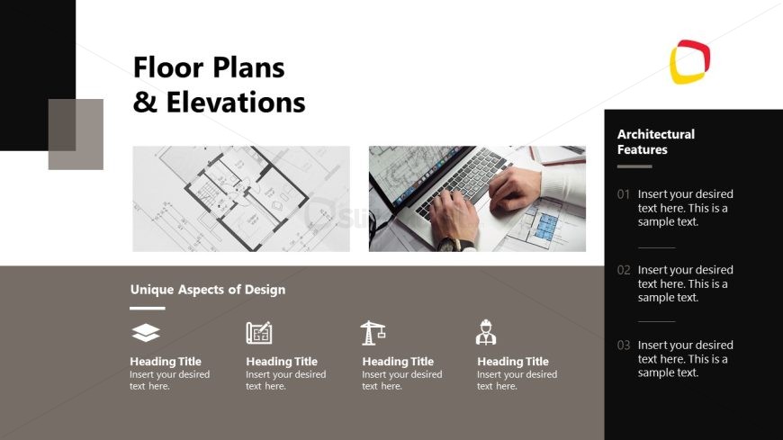 Floor Plans & Elevations PPT Slide - SlideModel