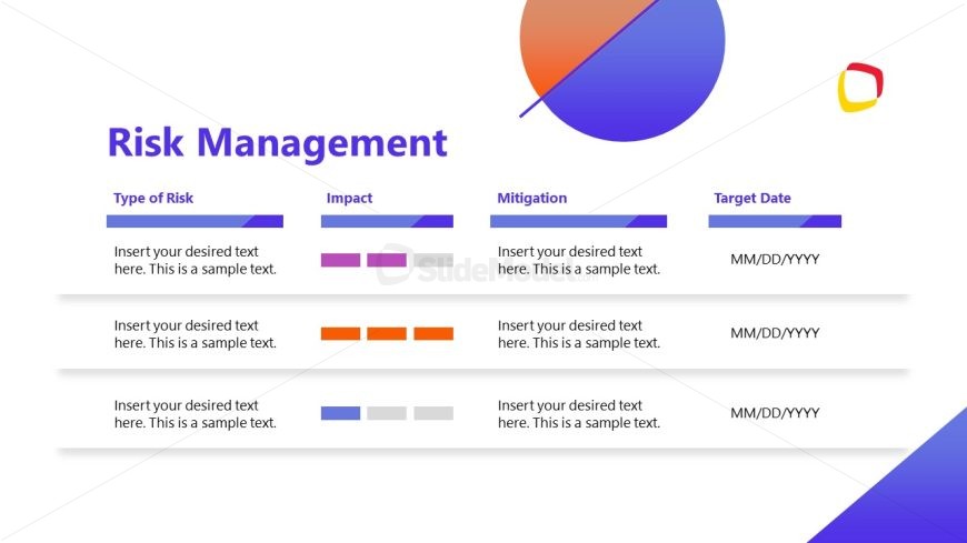 Risk Management Slide - Project Assignment Template