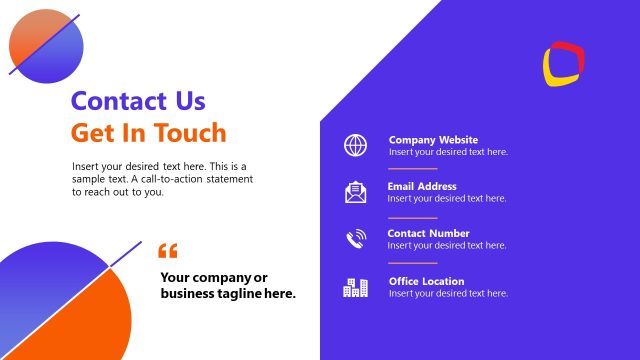 Project Assignment Template – Contact Us Slide
