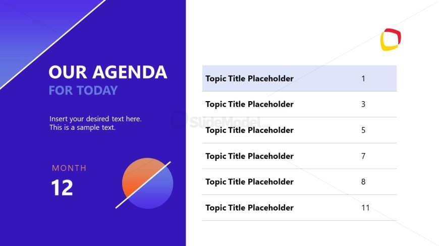 Editable Agenda Slide for Project Assignment Presentation