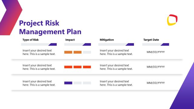 Project Risk Management Plan Slide for PowerPoint - SlideModel