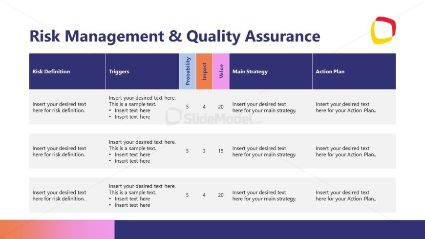 Customizable Slide for Risk Management 