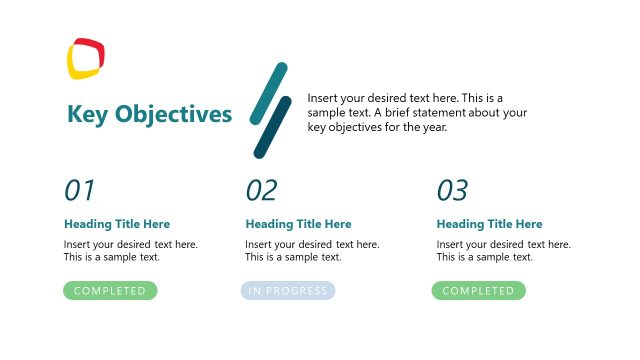 Slide for Key Objectives – Year-in-Review Template