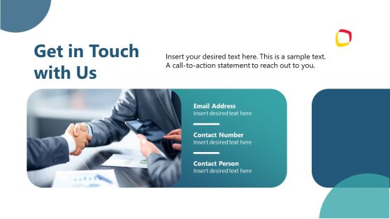 Get in Touch Slide for Fintech Banking Presentation - SlideModel