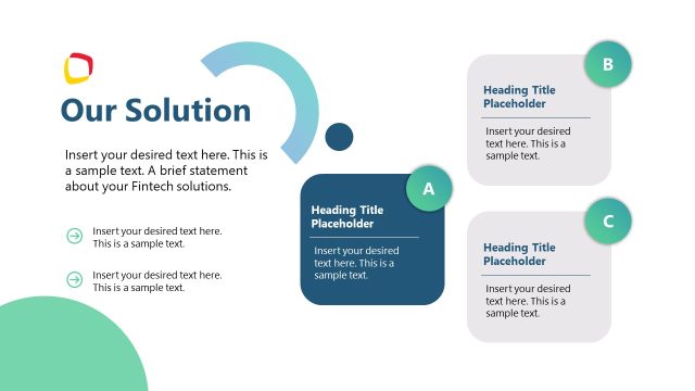 Our Solution Presentation Slide – Fintech Banking Template
