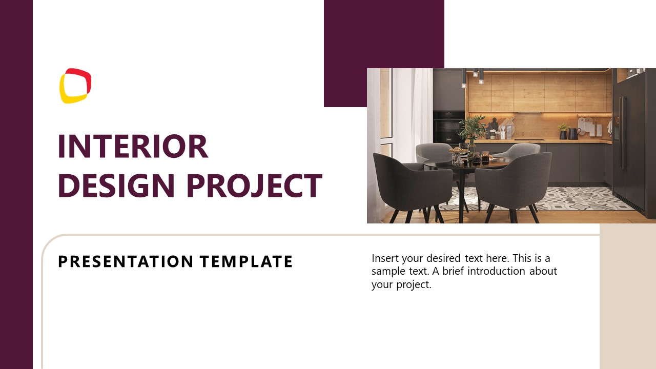 Editable Interior Design Project PPT Template