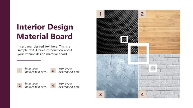 Material Board Slide – Interior Design Project PPT Template