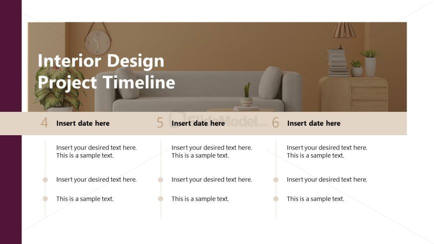 Interior Design Project Template - Timeline Diagram Slide
