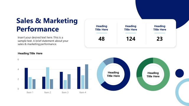 Sales & Marketing Performance Slide with Bar Graph