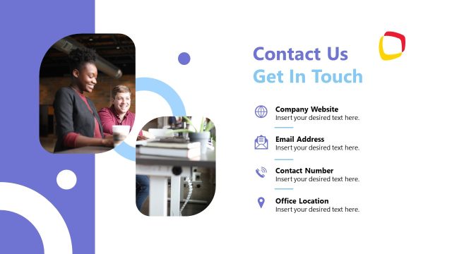 Contact Us PowerPoint Slide – Communication Strategy Template