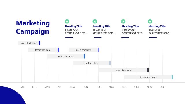 Marketing Campaign Slide with Timeline Chart