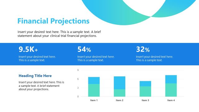 Financial Projections Slide – Clinical Trial Investment Presentation