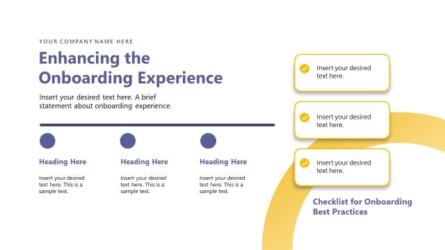 Enhancing the Onboarding Experience Checklist Slide