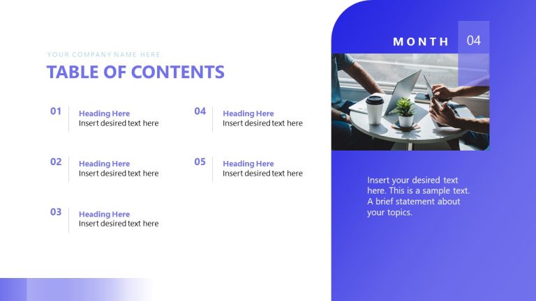 Table Of Contents Slide Workforce Capacity Planning Presentation