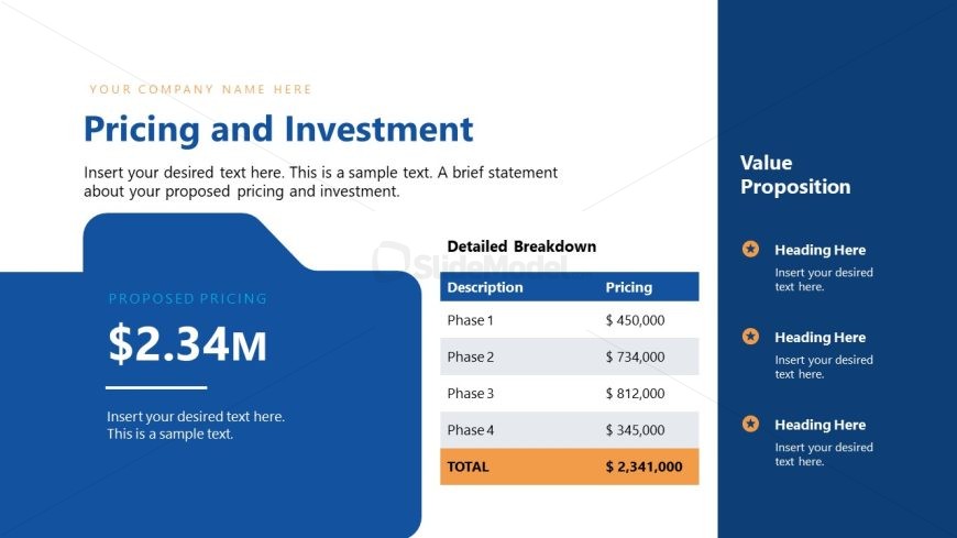 PPT Slide for Pricing Plans Discussion