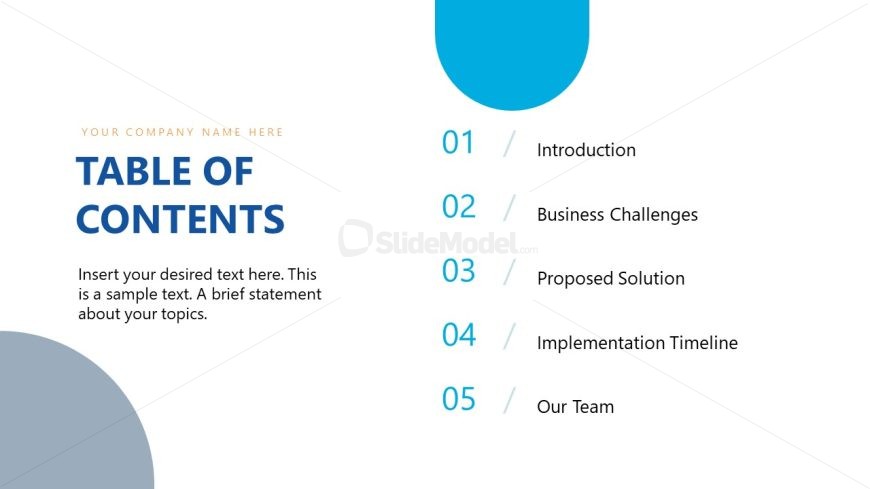 Creative Table of Contents Slide - RFP Template