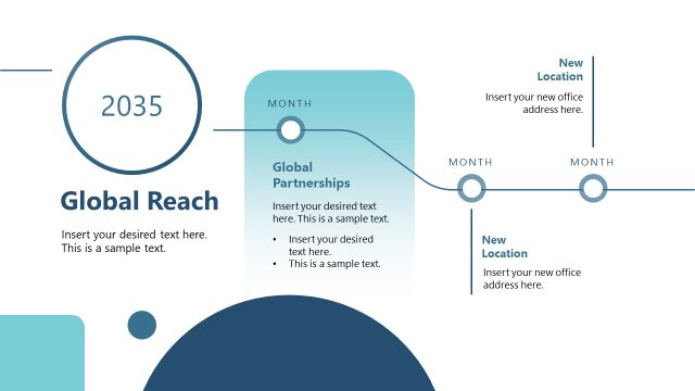 Editable Global Reach Slide – Company Timeline PPT Template