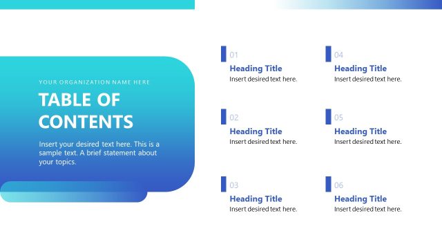 Table of Contents Slide – Remote Healthcare Solutions Template