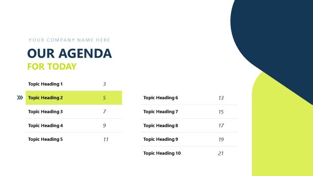Our Agenda Slide – Strategic Response Template