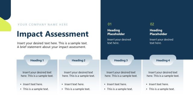 Impact Assessment Slide with Multiple Text Boxes
